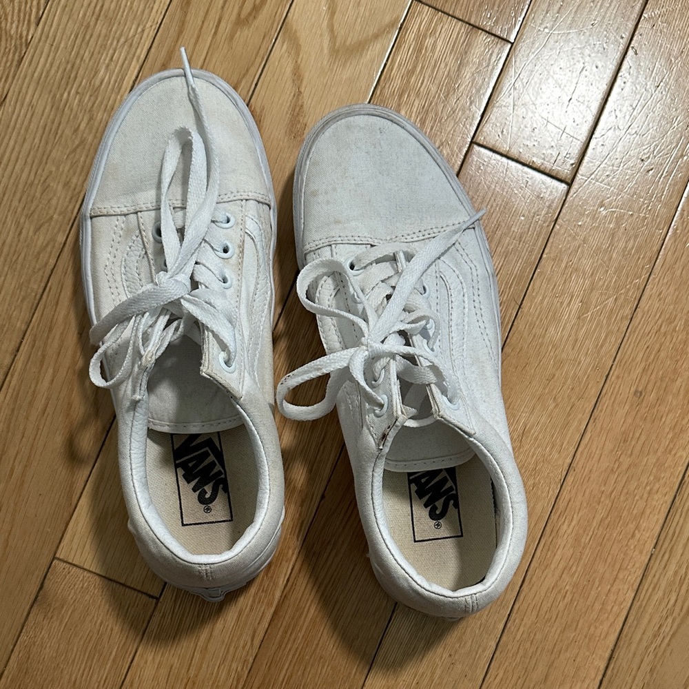 Vans White Low-Top Canvas Sneakers